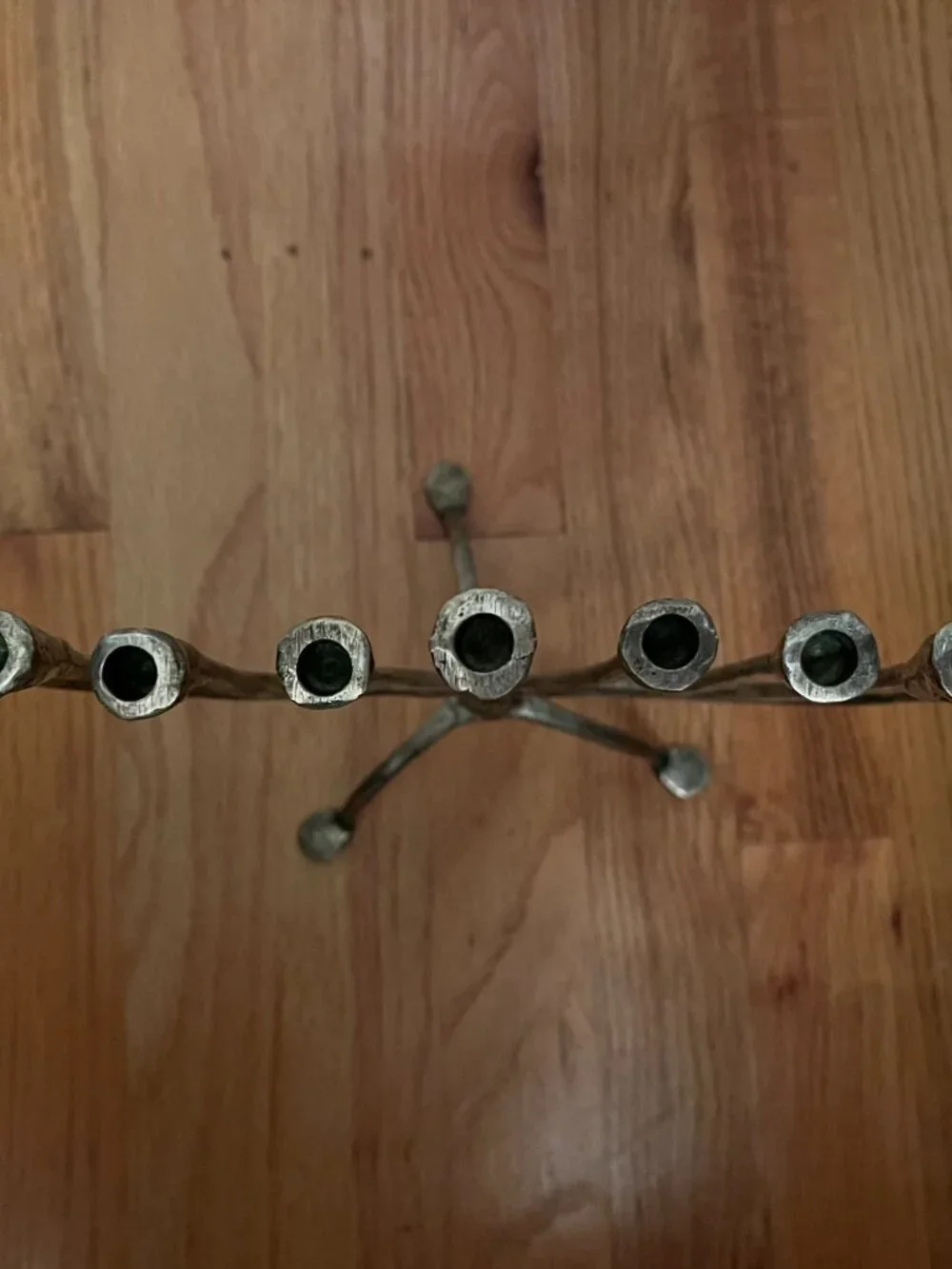 Pottery Barn Silver Metal Menorah L 9.5 in x H 11 in x W 6.25 in